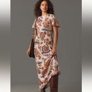 ✨ Anthropologie x Kachel Flutter-Sleeve Slip Dress Sz 8P NWT